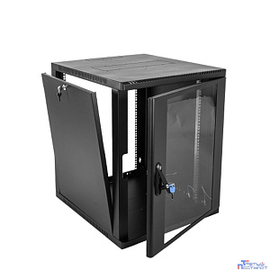 ЦМО Шкаф телекоммуникационный настенный 12U (600 x 650) дверь стекло, цвет черный (ШРН-12.650-9005)