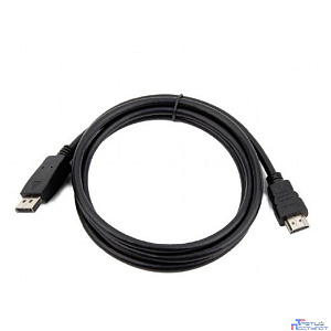 Bion Кабель DisplayPort - HDMI, 20M/19M, однонаправленный конвертор сигнала с DisplayPort в HDMI, 4K@30Hz, экран, 1.8 м, черный [BXP-CC-DP-HDMI-018]