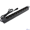 Exegate EX280852RUS Блок розеток ExeGate ServerPro PDU-19H906 Al-9S-C14-2.5, 19",1U,алюм, 9Schuko, кабель с C14 2.5м