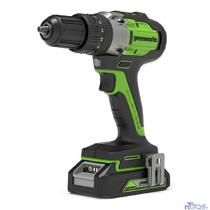 Greenworks GD24DD60K2 Дрель-шуруповерт аккумуляторная, 24V, c 1хАКБ 2 Ач и ЗУ в кейсе [3704107UA]