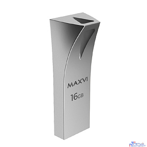 Maxvi USB Drive 16GB MK2 metallic silver, монолит, металл, USB 2.0