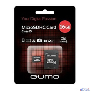 Micro SecureDigital 16Gb QUMO QM16GMICSDHC10U1 {MicroSDHC Class 10 UHS-I, SD adapter}