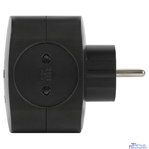 ЭРА Б0049536 Разветвитель электрический SP-4-USB-B на 4 розетки 220V + 2xUSB 2400mA, без заземл 10А (черный)