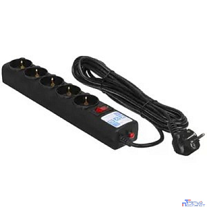 PowerCube Фильтр-удлинитель 5.0м, 5 розеток,10А (SPG5-С5), черный графит