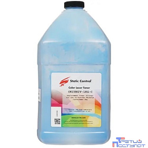 Тонер Static Control OKIUNIV-1KG-C голубой флакон 1000гр. для принтера Oki C3300N/5500
