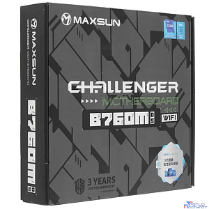 MAXSUN MS-Challenger B760M D5 WIFI V1/V2 (Socket 1700, mATX, 2*DDR5, VGA/HDMI, 3*SATA3, 2*M.2, 1*PCIEx16/1*PCIEx1, 2*USB2.0, 4*USB 3.2, LAN 1*1G, Bluetooth,  Wi-Fi 802.11ax,  RTL)