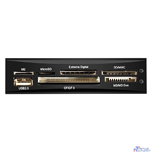 Exegate EX283581RUS Картридер USB2.0 ExeGate <CR-415> 3.5", мультиформатный: CF/SD/MMC/MS/MS Duo/MS pro/T flash, черный, металл