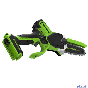 GreenWorks GD24CS15 Цепная мини пила аккумуляторная, 24V, 15см, бесщеточная, с автоматической смазкой цепи, без АКБ и ЗУ [2010107]