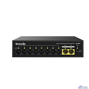 TENDA S110PC Коммутатор настольный 10-Ports 10/100 Base-TX 8-Ports PoE (PoE бюджет 75W)