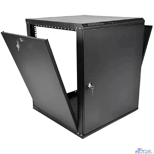 ЦМО Шкаф телекоммуникационный настенный разборный ЭКОНОМ 12U (600 x 350) дверь металл, цвет черный (ШРН-Э-12.350.1-9005)