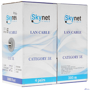 SkyNet Premium UTP нг(А)-LSLTx 4x2x0.51, медный, FLUKE TEST, кат.5e, однож., 305м, box, белый [CSP-UTP-LSLTx-4-CU](АК5039477/1693235)
