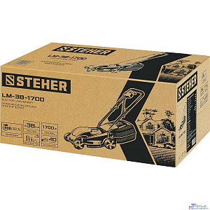 STEHER Сетевая газонокосилка, 1700 Вт ш/с 38 см [LM-38-1700]