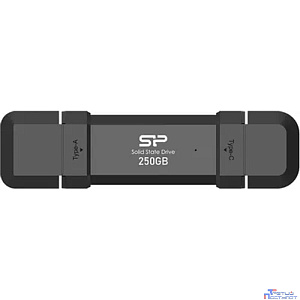 Накопитель SSD Silicon Power USB-C 250GB SP250GBUC3S72V1K DS72 1.8" черный USB-A