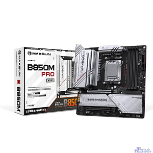 MAXSUN MS-Terminator B850M PRO WIFI (Socket AM5, mATX, 4*DDR5(192Gb), DP/HDMI, 2*SATA3, 3*M.2, 1*PCIEx16/1*PCIEx4, 1* Type-C, 4*USB 2.0, 4*USB 3.2, LAN 1*2.5G, SPDIF, WiFi 6E, RTL)