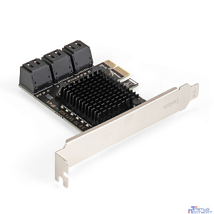 Exegate EX299662RUS Контроллер ExeGate EXE-516v2 (PCI-E x1 v2.0, SATA3 6Gb/s, 6 int, ASMedia Chipset ASM1166)