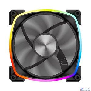 Powercase Вентилятор (M55-12 ARGB) Black 120x120x25mm (PWM, 100шт./кор, 4pin PWM (M+F)+ 3pin ARGB (M+F), 600-1500±10% об/мин) Bulk