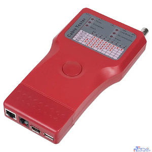 Cabeus CT-SLT-5-1 Тестер для витой пары, коаксиала, телефона, USB, 1394 (батарея в комплекте, светодиод состояния)