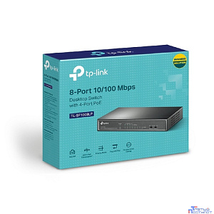 TP-Link TL-SF1008LP Настольный коммутатор с 8 портами 10/100 Мбит/с (4 порта PoE+)