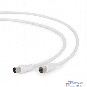 Gembird Кабель Кабель телевизионный, Coaxial M/F, белый, 3м (CCV-515-W-3M)