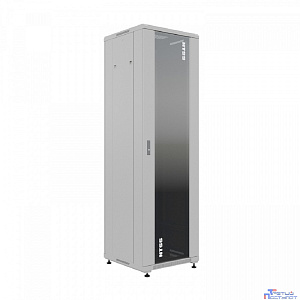 NTSS Шкаф напольный универсальный серверный NTSS R 18U 600х600мм, 4 профиля 19, двери стекло и сплошная металл, боковые стенки съемные, регулируемые опоры, разобранный, серый RAL 7035 NTSS-R18U6060GS-