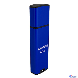 Maxvi USB Drive 64GB MP2 black, монолит с колпачком, ABS пластик + металл, USB 2.0
