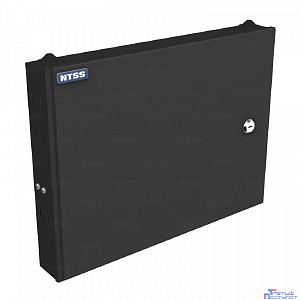 NTSS  Кросс NTSS оптический настенный частично укомплектованный 16 портов SC/LC duplex (планка SC/2LC-2шт, сплайс-кассета-1шт) черный RAL 9005 NTSS-WFOB-16-SC/2LC-S0010-BL