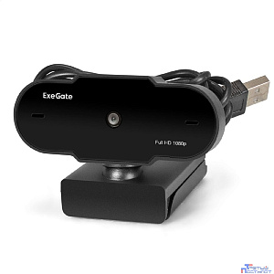 ExeGate GoldenEye C300 Full HD (матрица 1/4" 2 Мп, 1920х1080, 1080P, USB, фиксированный фокус, микрофон с шумоподавлением, универсальное крепление, кабель 1,2 м, Windows® 7/8/10/11, Mac OS 10.6 и выше