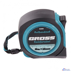 GROSS Рулетка Komfortabel, 10 м х 25 мм, обрезиненный корпус [32564]
