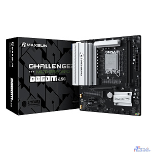MAXSUN MS-Challenger B860M 2.5G (Socket 1851, mATX, 2*DDR5(96Gb), DP/HDMI, 2xSATA3, 2*M.2,1xPCI-Ex16/1xPCI-Ex4/1xPCI-Ex1, 4*USB 2.0, 4*USB 3.2, LAN 1*2.5G, Black, RTL)