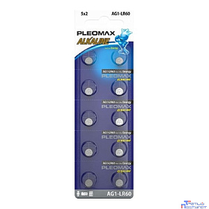 Pleomax AG1 (364) LR621 LR60 Button Cell (100/1000/98000) (10 шт. в уп-ке)