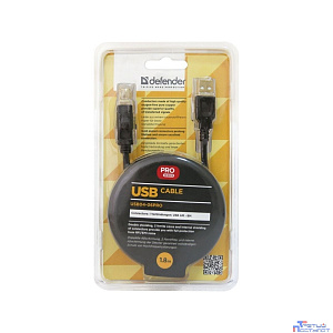Defender USB04-06 PRO Кабель USB 2.0  для соед. 1.8м AM/BM , зол.конт, 2фер.фил.  [87430]