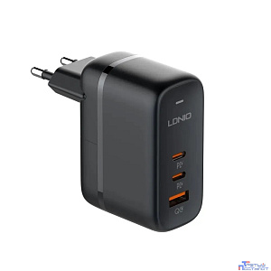 PERFEO LD_C3473  LDNIO Q366/ Сетевое ЗУ GaN + Кабель PD/ PD+PPS+SCP+QC 4+/ 3 USB/  Выход: 3.3-20V, max 65W/ Black