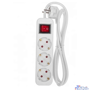 Rexant 13-4012 Удлинитель STANDARD 3 гнезда, 1,5м, 3х1,0мм?, с/з, с выключателем, белый
