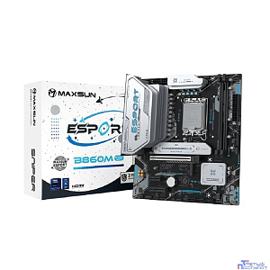 MAXSUN MS-eSport B860M SNIPER WIFI (Socket 1851, mATX, 2*DDR5(96Gb), DP/HDMI, 2xSATA3, 2*M.2,xPCI-Ex16 /1xPCI-Ex4/1xPCI-Ex1, 4*USB 2.0, 4*USB 3.2, LAN 1*2.5G, Bluetooth, Wi-Fi6, ARGB,  RTL)