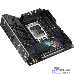 ASUS ROG STRIX B760-I GAMING WIFI  (Socket 1700, mini ITX, 2xDDR5(96GB), DP/HDMI, 1xPCIe 5.0x16, 1xLAN (2.5GbE), Wi-Fi, 4xSATA 6Gb/s, 2xM.2, 2xType-C, 3xUSB 3.2, 3xUSB 2.0)