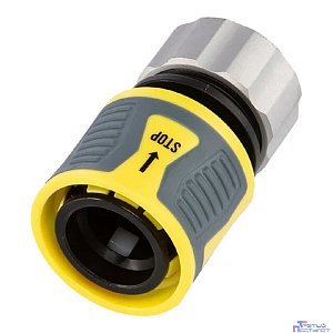 Rexant (62-0305-F) Коннектор для шланга, быстросъемный, 1/2", с аквастопом с зажимной шайбок из цинка