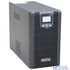 Импульс ИБП Юниор ПРО 3000 {3000 ВА/2400 Вт, LCD, USB, RJ-45/RJ-11, слот для SNMP, АКБ 4х9Ач, IEC-C13x3 +  SCHUKOx3},черный