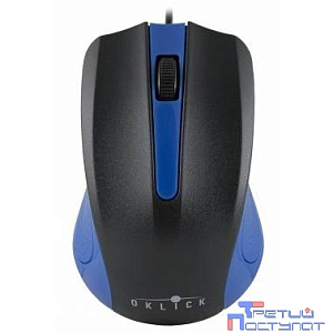 Oklick 225M черный/синий Мышь оптическая (1200dpi) USB (3but) [288233]