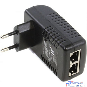ORIENT SAP-48POE, PoE инжектор питания 24 Вт, AC 100-240V/ DC 48V, 0.5A, вход: RJ45 LAN 10/100, выход: RJ45 PoE тип B (4/5+,7/, совместим с оборудованием PoE IEEE 802.3af, уст.в розетку (29968)