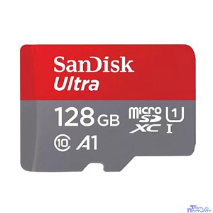 Micro SecureDigital 128GB SanDisk Ultra Class 10, UHS-I, R 140 МБ/с, <SDSQUAB-128G-GN6MN> без адаптера SD