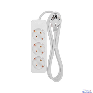 PROconnect (13-4208) Удлинитель 3 гнезда, 1,5м, 3х0,75мм?, с/з, белый