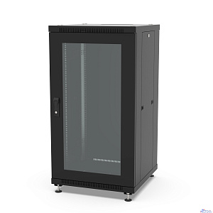 Шкаф напольный 19", 22U Filum FL-NT-2266GM1M-BK NETWORK (ШхГхВ) 600x600x1098 мм, двери: стеклянная/сплошная металл, цвет черный RAL9005