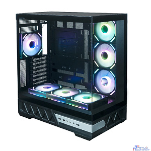 Корпус XASTRA Q700 7ARGB-FS-C10-UC Black ATX/Aquarium/Screewless/7x120mm ARGB PWM Daisy Chain FS fans/Argb+PWM HUB 10port/Type C / Q700-7FS12A-C10-UC