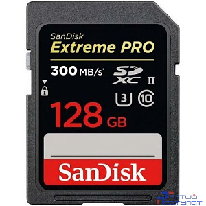 SecureDigital 128GB SanDisk SDXC Class 10 V90 UHS-II U3 Extreme Pro, 300MB/s