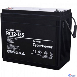 CyberPower Аккумуляторная батарея RC 12-135 12V/135Ah {клемма М8, ДхШхВ 340х173х281мм., высота с   клеммами284, вес 40кг., срок службы 10 лет}