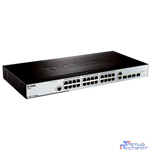 D-Link DES-3200-28_RFB/A1 Восстановленный в производственных условиях управляемый L2 коммутатор с 24 портами 10/100Base-TX, 2 портами 100/1000Base-X SFP и 2 комбо-портами 100/1000Base-T/SFP.