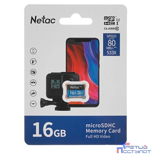 Micro SecureDigital 16GB Netac microSDHC Class10 NT02P500STN-016G-S P500