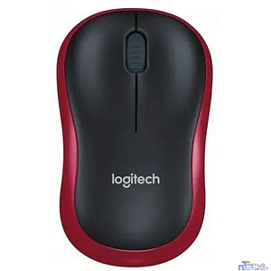 Мышь Logitech M186 черный/красный оптическая 1000dpi беспров. USB для ноутбука 2but (910-004133)