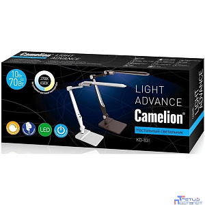 Camelion KD-831  C01 бел LED (Свет-к наст.10 Вт,230В, осн+струбц.,600 лм,сенс.рег.ярк и цвет.тем)