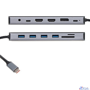 VCOM CU4706 Концентратор TypeC/(2*HDMI+DP)4K*60Hz 3*USB3.0 TC USB2.0 RJ45 SD TF PD audio TC адаптер